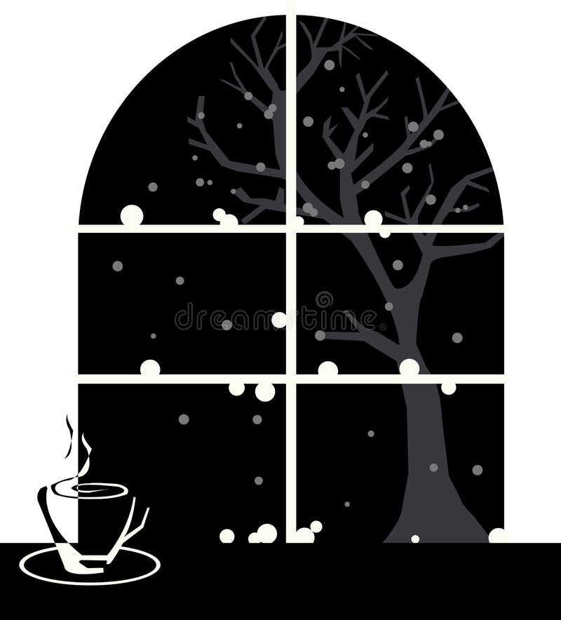 Hot Drink in Spring Season royalty free illustration