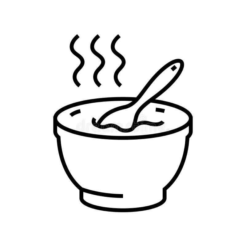 Hot Eat Line Icon, Concept Sign, Outline Vector Illustration, Linear ...