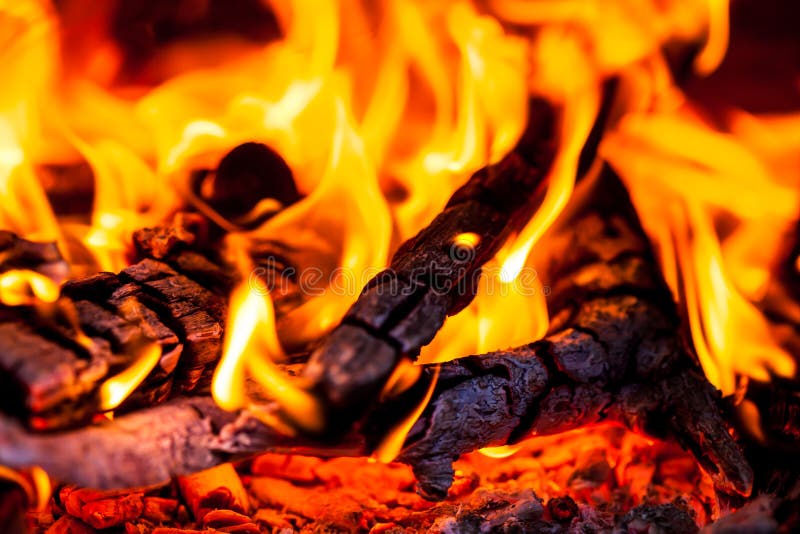 Hot embers stock image. Image of burn, fireplace, firewood 35340061