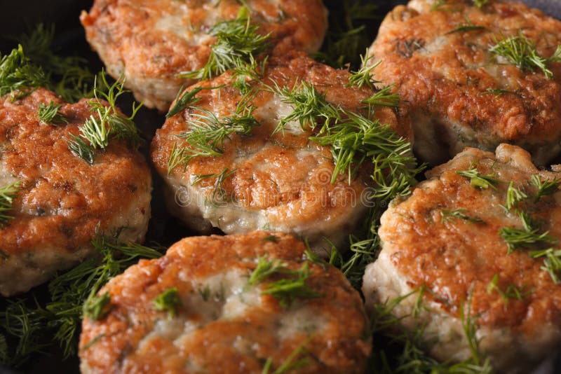 Hot Fish Cakes Dill Macro Horizontal Stock Photos Free & RoyaltyFree
