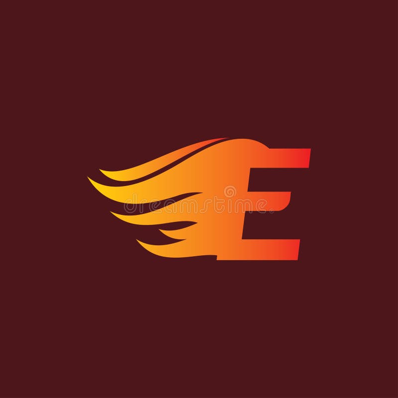 Hot Fire E Letter Logo stock illustration. Illustration of industry ...