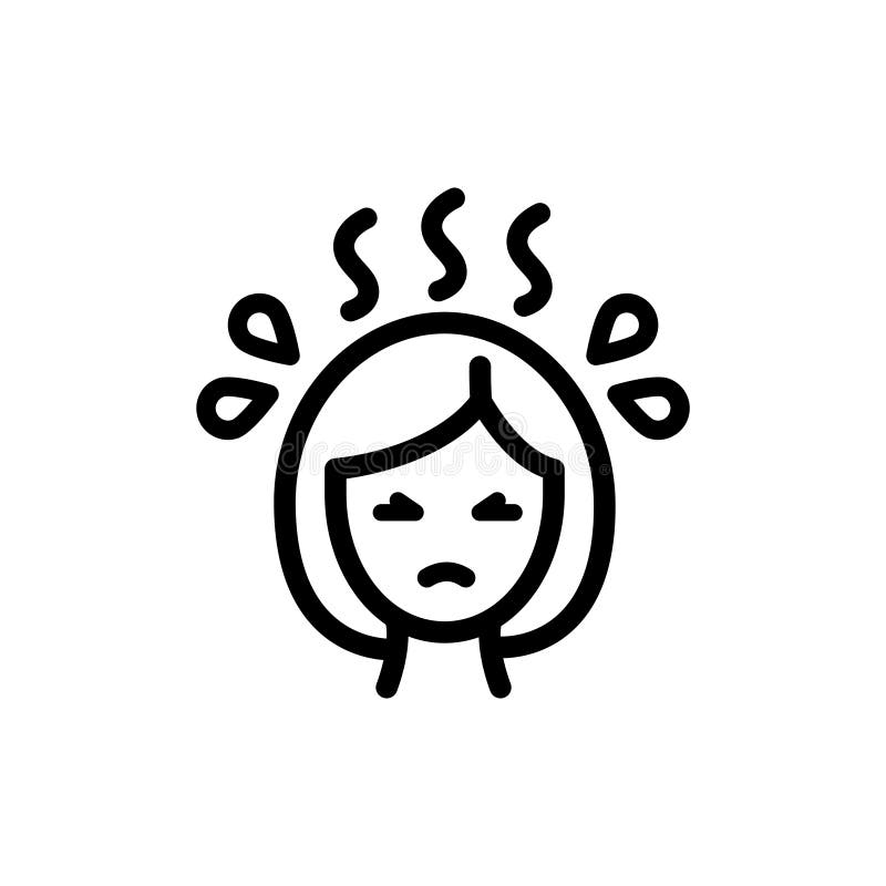 Hot Flashes and Sweating Linear Icon Stock Vector Illustration of