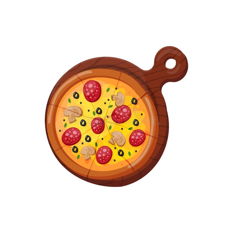 Hot Fresh Pizza Box Icon Vector Illustration Stock Illustration