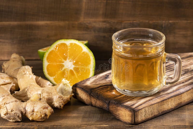 Hot Ginger Lemon Drink Zingiber Officinale Stock Image Image of