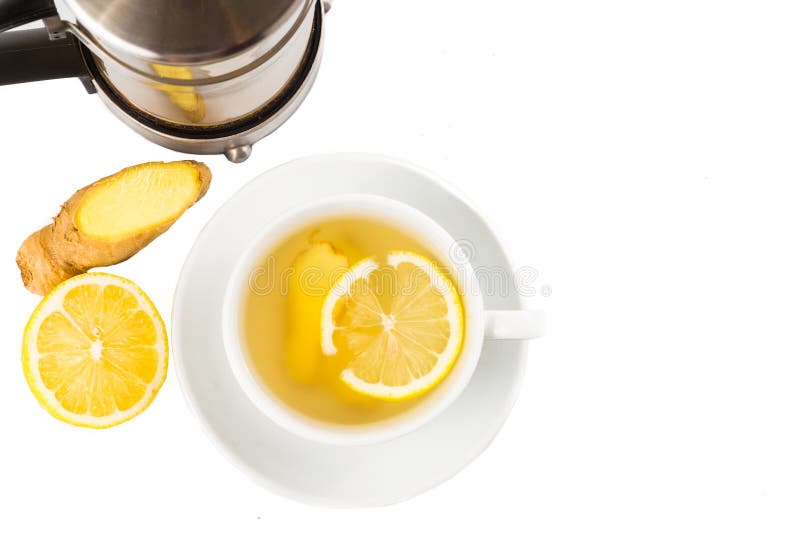 Hot Ginger Lemon Tea Cup Filter Jar Stock Photos Free & RoyaltyFree