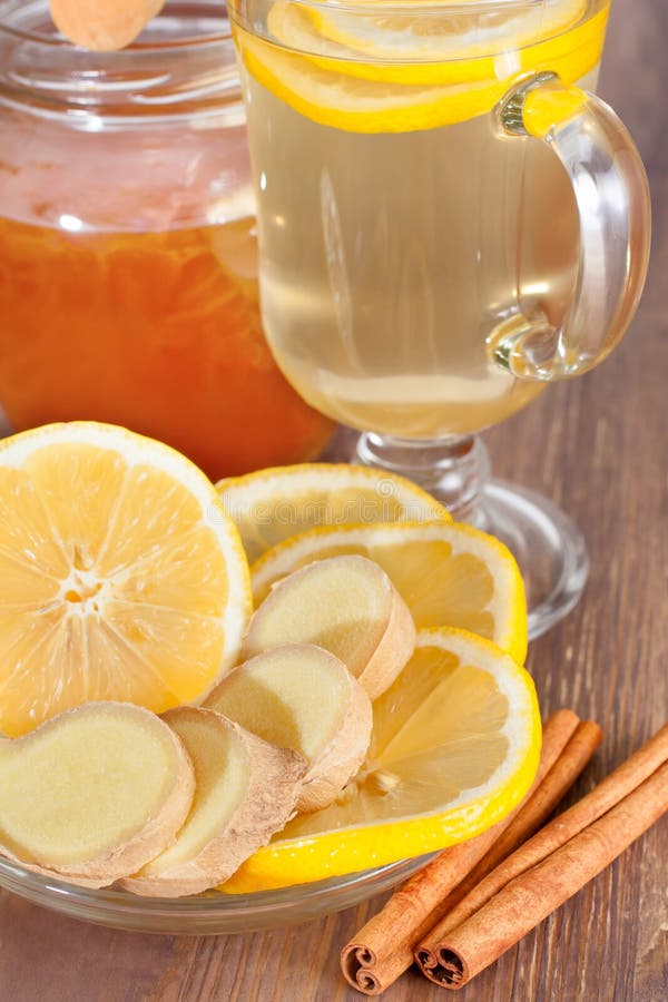 Hot ginger lemon tea stock photo. Image of gold, lemon 34586010