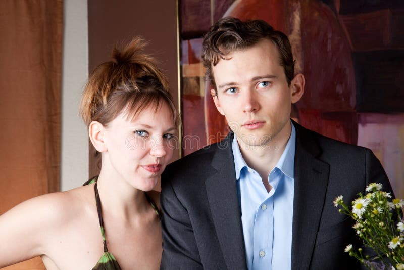 Hot girl approaches guy stock photography