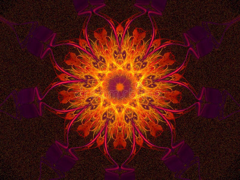 Hot glowing mandala royalty free illustration