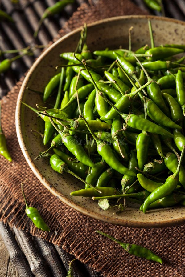 Hot Green Thai Chili Pepper Stock Image Image of salsa, chillies 66111973
