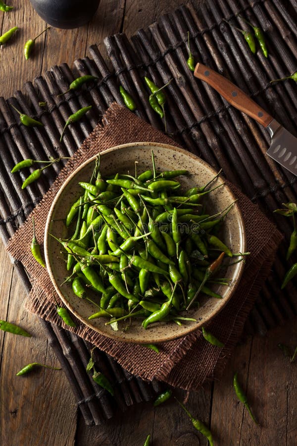 Hot Green Thai Chili Pepper Stock Image Image of chillies, asia 66112017