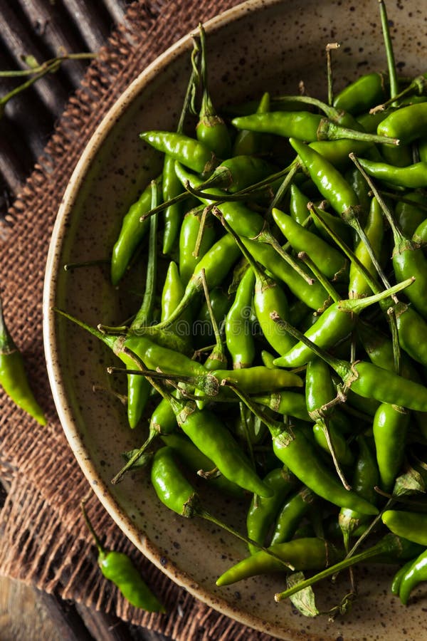 Hot Green Thai Chili Pepper Stock Photo Image of nature, group 66112028