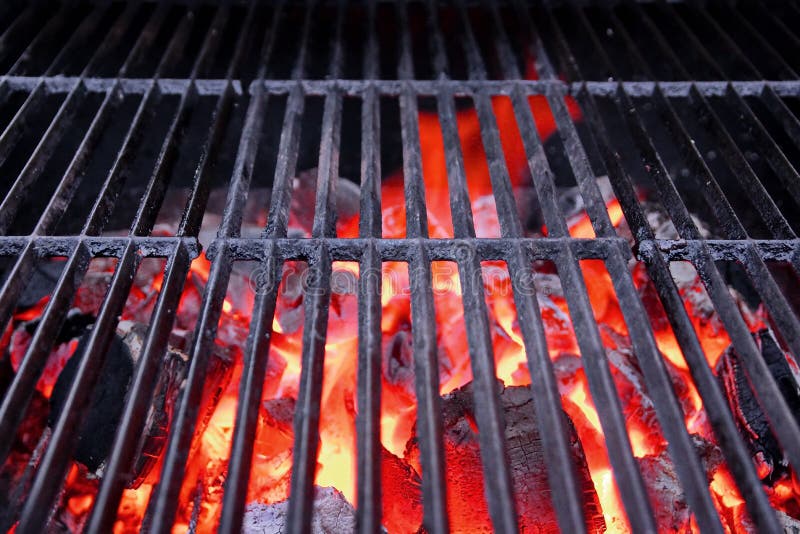Hot Grill and Glowing Charcoal Stock Image Image of macro, briquettes