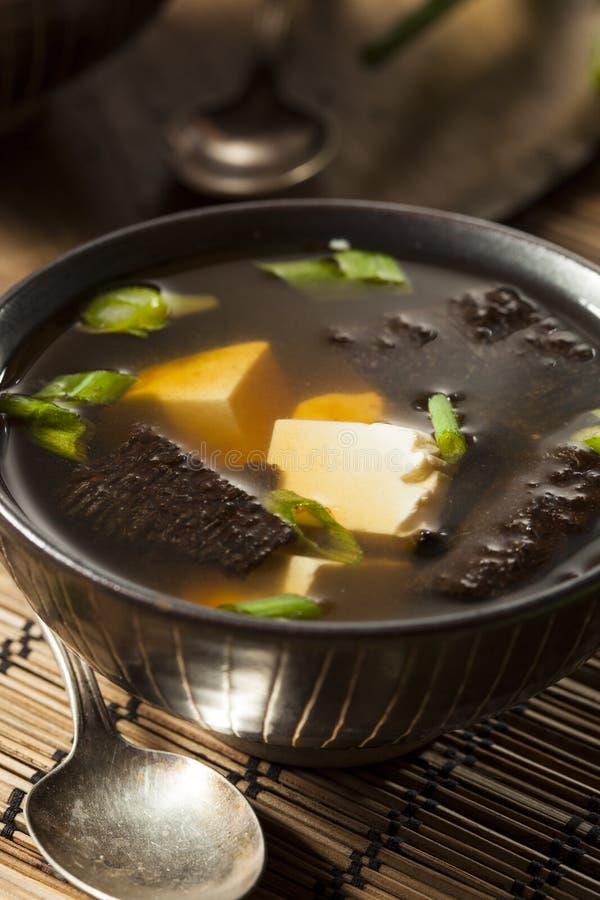 Hot Homemade Miso Soup stock image. Image of healthy - 49241255