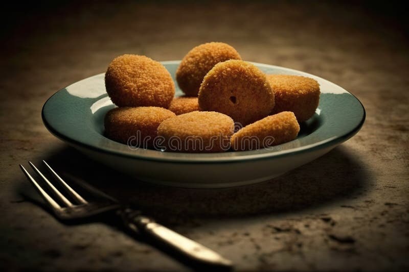 Hot and Juicy Chicken Nuggets and Croquettes. Ai Generated Stock Photo