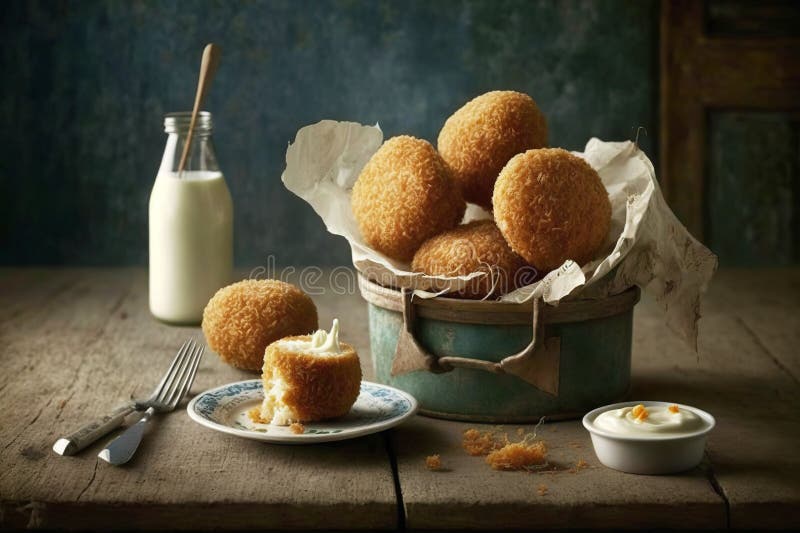 Hot and Juicy Chicken Nuggets and Croquettes. Ai Generated Stock Photo