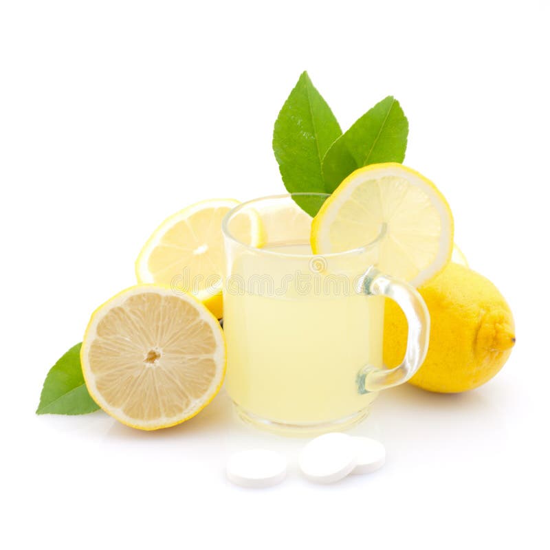 Hot Lemon Drink and One and Half Cut Lemon Stock Photo Image of lemon