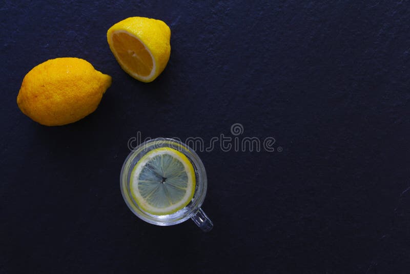 Hot Lemon Drink and One and Half Cut Lemon Stock Photo Image of lemon