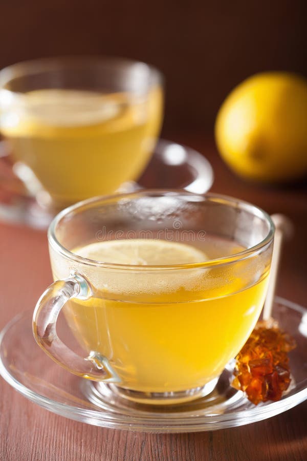 Hot Lemon Ginger Tea in Glass Cup Stock Image Image of drink, citrus
