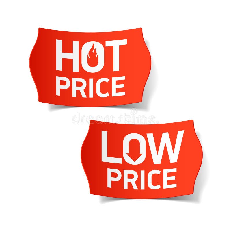 Hot and Low Price labels