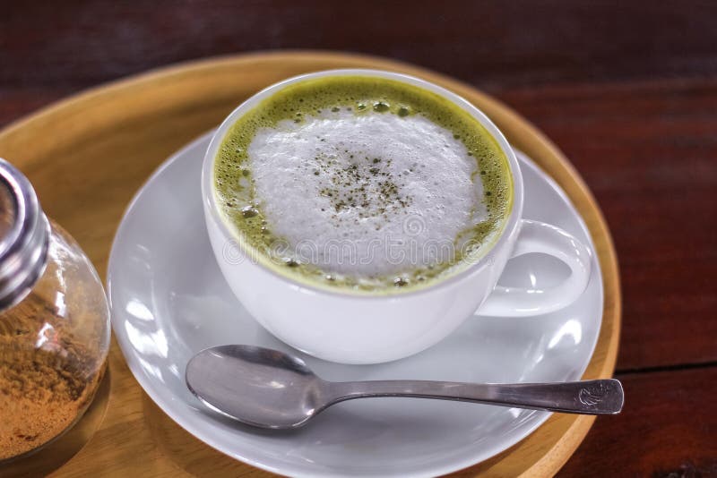 Hot Matcha Green Tea with Milk Stock Image Image of cream, warm 97005431