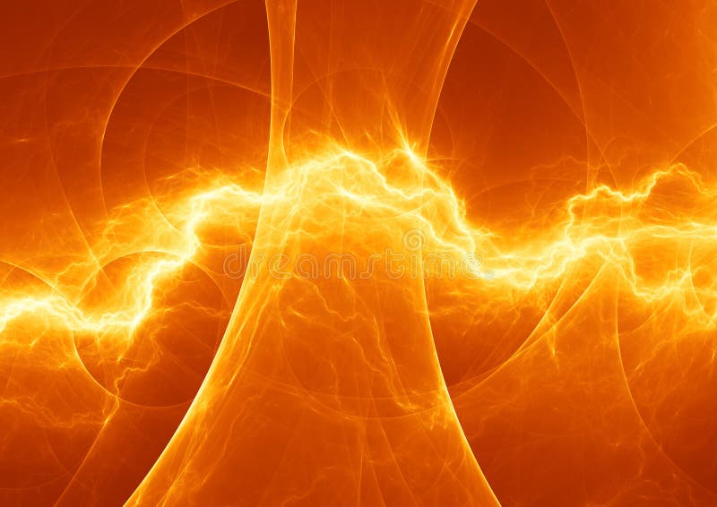 Hot orange lightning stock illustration. Illustration of fantasy 94243634