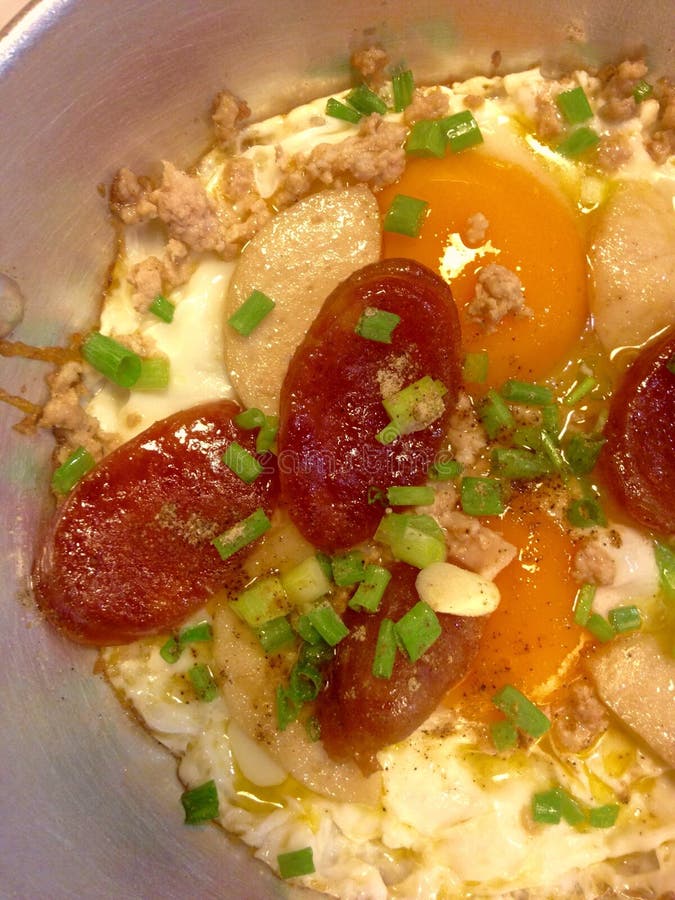 Hot pan frying egg stuff stock photo. Image of dinner 46876614
