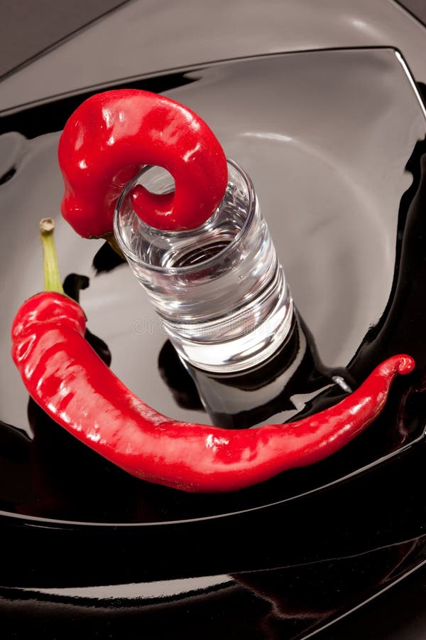 Hot pepper and vodka stock photo. Image of spice, glassy 11807428