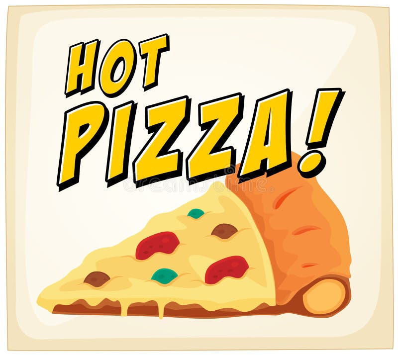 Hot Slice of Pizza Clipart stock illustration. Illustration of colored 2759981