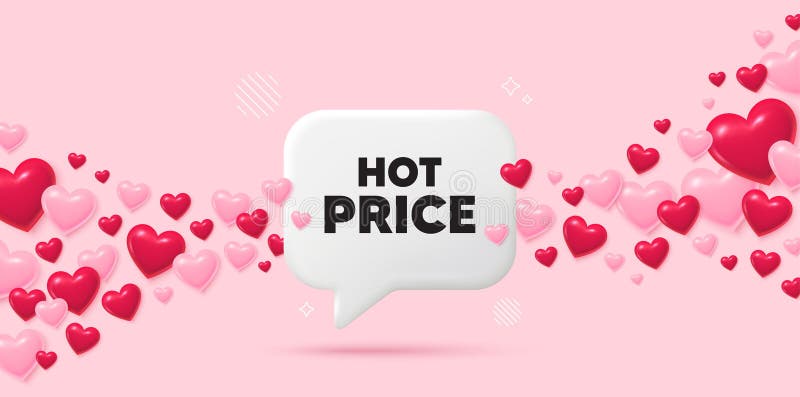 Hot Price tag. Special offer sale sign. 3d speech bubble. Vector vector illustration