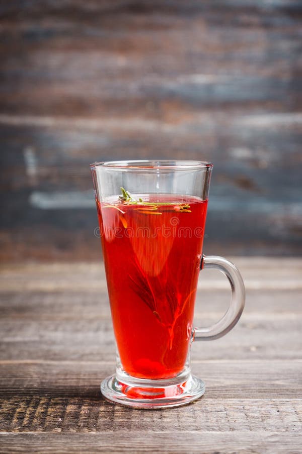 Hot Raspberry Beverage with Rosemary Stock Image Image of beverage