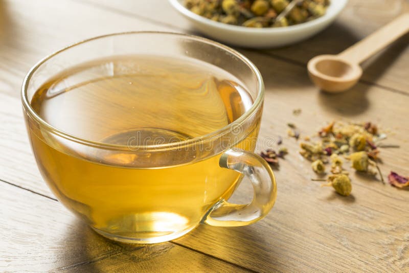 Hot Relaxing Chamomile Tea stock image. Image of blossom 123490957