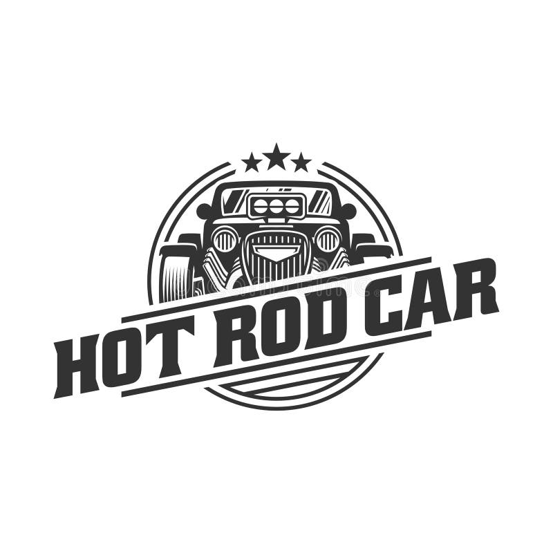 Hot Rod Car Logo, HotRod Vector Emblem, Vector Hot Rod Car Logo Stock