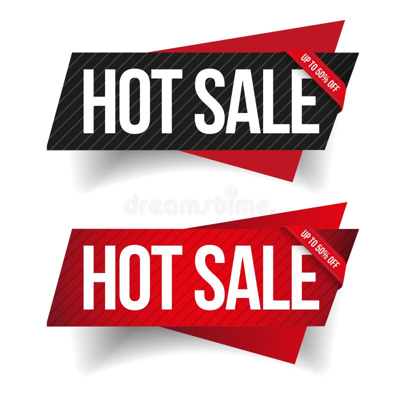 Hot Sale banner ribbon vector set