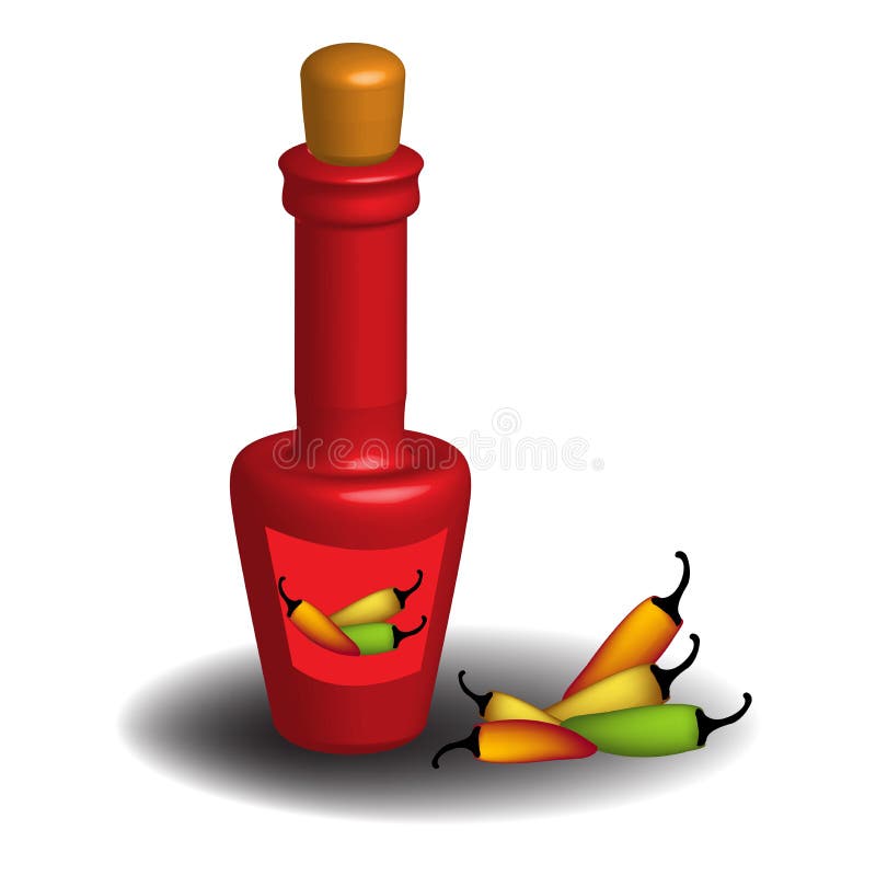 Hot Sauce Bottle Vector Illustration Stock Vector Illustration of