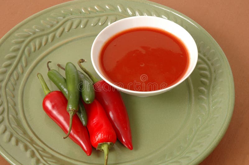 Hot Sauce and peppers stock photo. Image of sauce, snacks 3780528