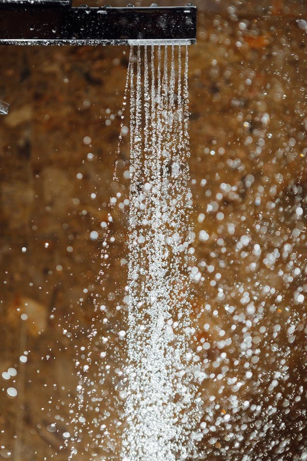 Hot Shower with Water Stream Stock Photo Image of hygiene, cold