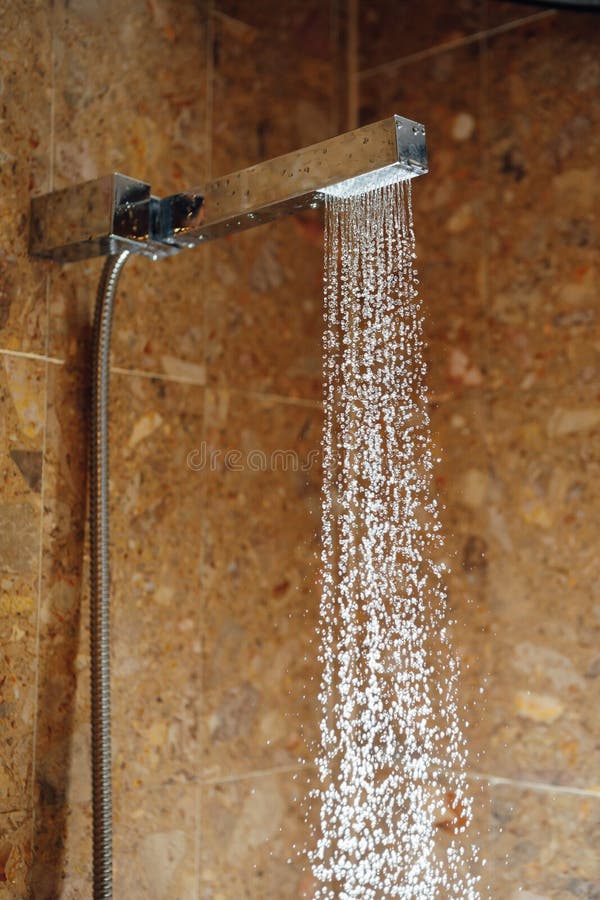 Hot Shower with Water Stream Stock Photo Image of home, abstract 109828996