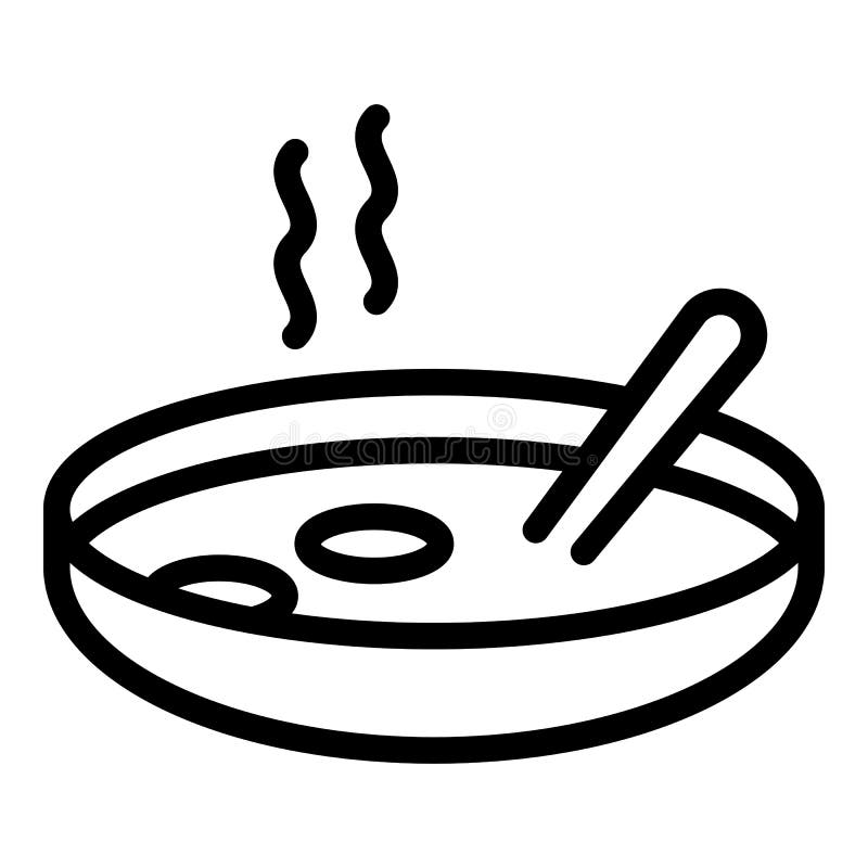 Hot Soup Icon Outline Vector. Food Bowl Stock Vector - Illustration of ...