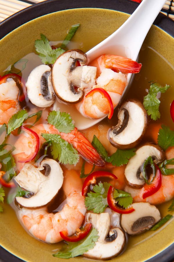 HotandSour Prawn Soup stock photo. Image of cilantro 12912906