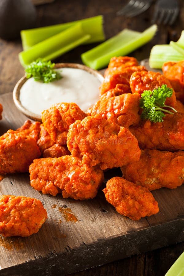 Hot and Spicy Boneless Buffalo Chicken Wings Stock Image Image of