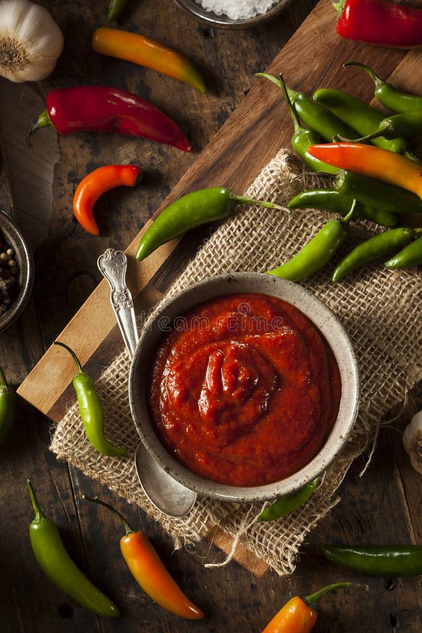 Hot Spicy Red Sriracha Sauce stock photography Hot Spicy Red Sriracha Sauce stock photography
