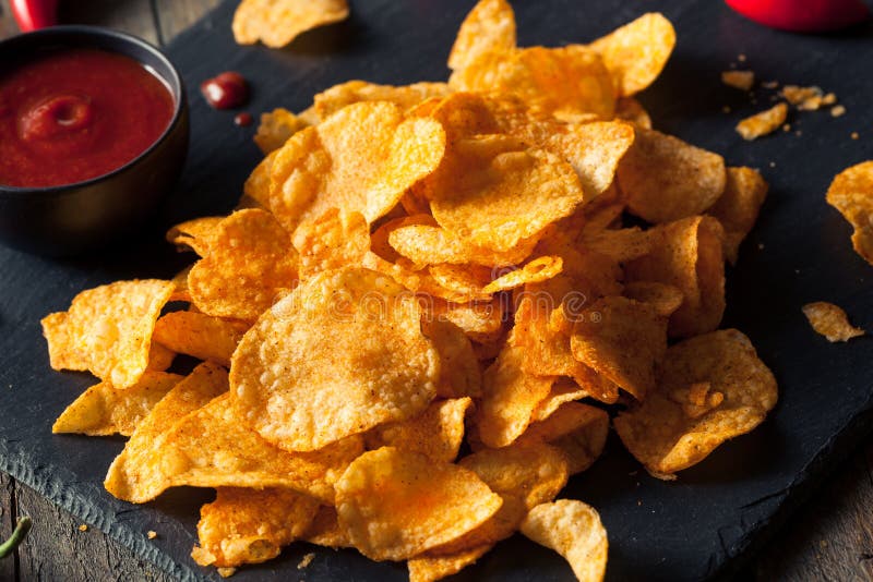 Hot Spicy Sriracha Potato Chips Stock Image Image of salty, pepper