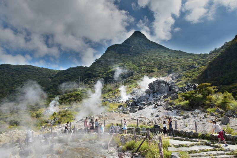 Hot spring valley in Hakone, Japan royalty free stock image Hot spring valley in Hakone, Japan royalty free stock image