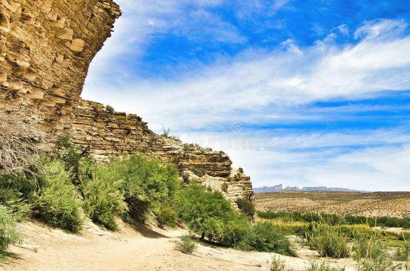 Hot Springs Trail through Desert at Big Bend Stock Image Image of