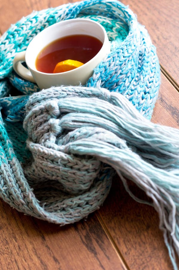 Hot tea stock photo. Image of scarf, close, detail, life 36057146
