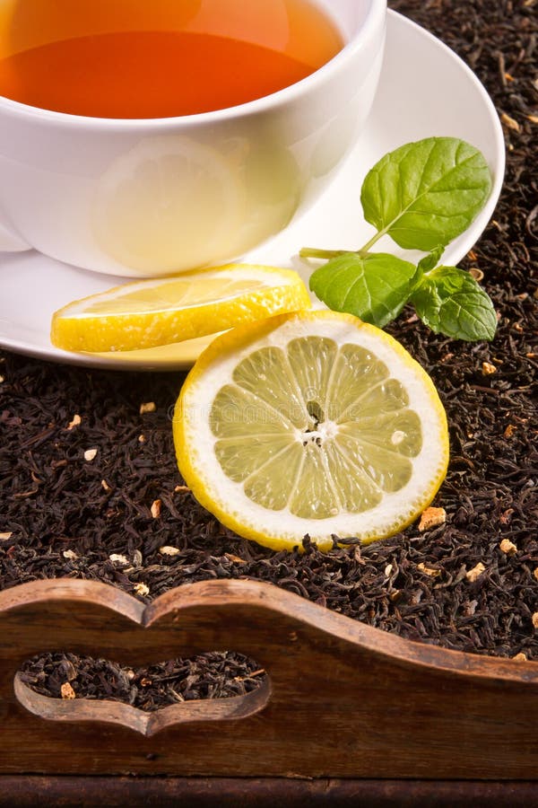 Hot Tea and Fresh Mint Leaves Stock Image Image of crop, tray 22951003