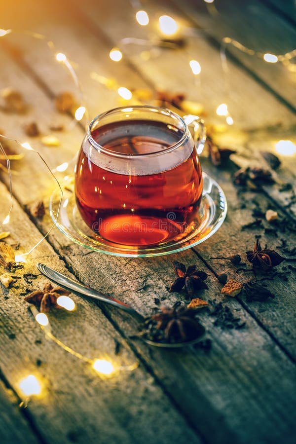 Hot tea in glass tea cup stock image. Image of decorative 130213197