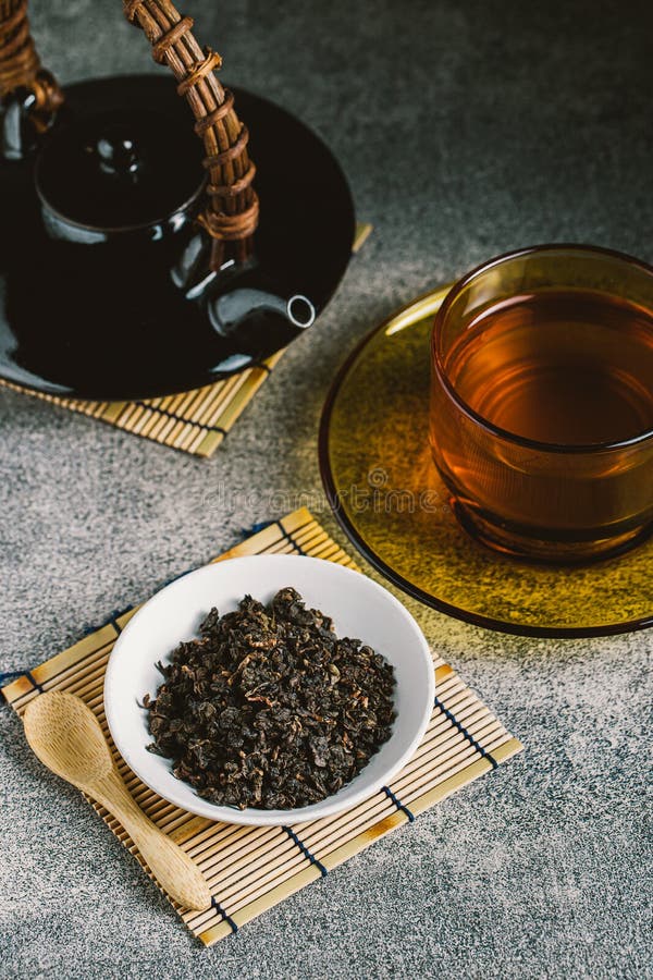Hot Tea in Glass Teapot and Cup with Steam Stock Photo Image of