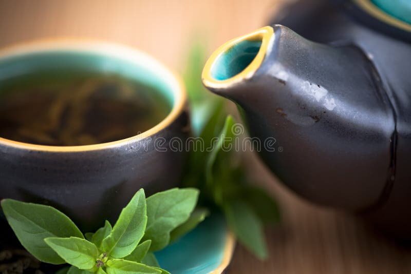 Hot tea and tea pot stock photo. Image of beverage, ingredients 15742900