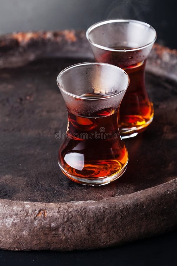 Hot tea in Turkish tea cup stock photo. Image of warm 42060420
